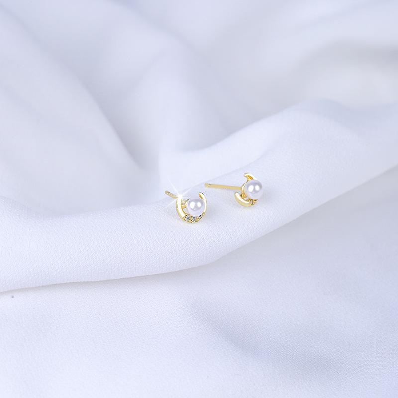 925 Sterling Silver Crytal Moon Pearl Stud Earrings For Woman Christmas Gifts Piercing Jewelry Aretes De Mujer Party Gift золотий
925 Sterling Silver Crytal Moon Pearl Stud Earrings For Woman Christmas Gifts Piercing Jewelry Aretes De Mujer Party Gift золотий