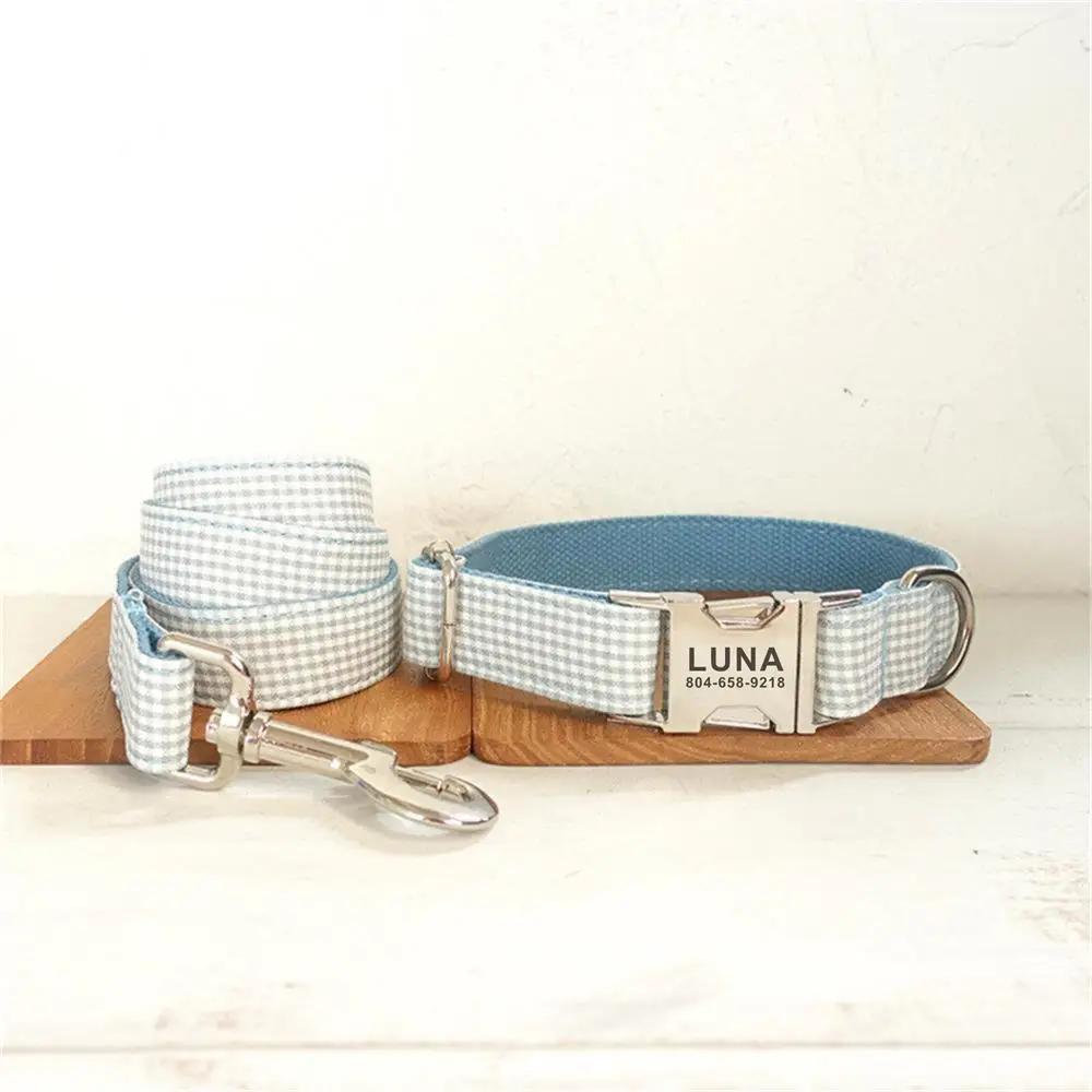 Personalized Dog Collar with Free Engraving, Matching Pet Leash,Customzied Contacts Metal Buckle,Blue White Plaid Puppy Collar XS
Personalized Dog Collar with Free Engraving, Matching Pet Leash,Customzied Contacts Metal Buckle,Blue White Plaid Puppy Collar XS