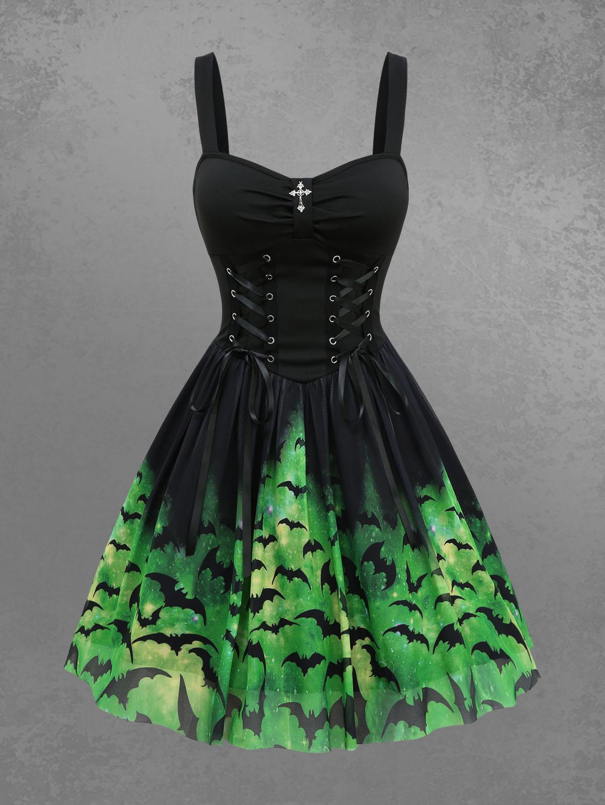 Rosegal Gothic Tie Dye Ombre Bat Printed Mesh Lace Up Cross Ruched A Line Tank Dress XL
Rosegal Gothic Tie Dye Ombre Bat Printed Mesh Lace Up Cross Ruched A Line Tank Dress XL