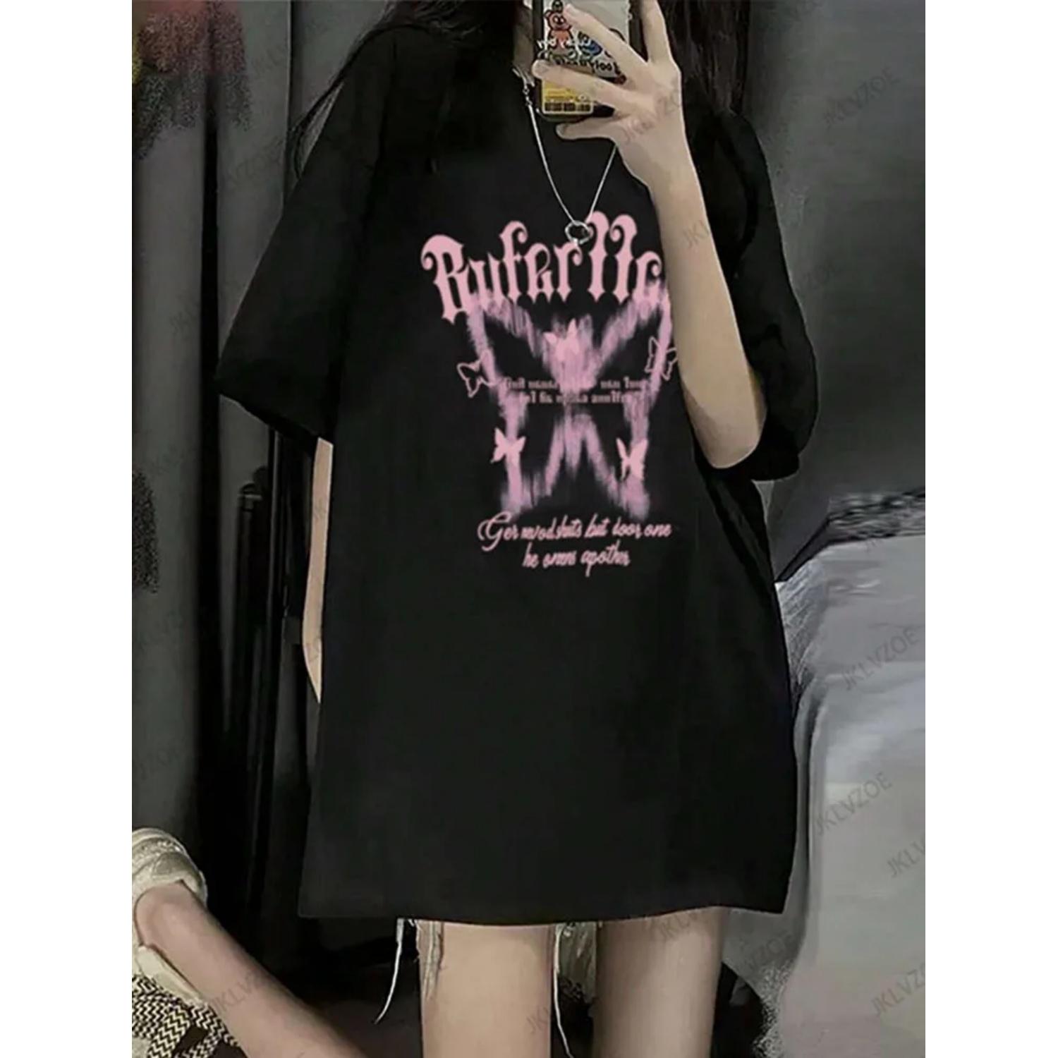 Korean Sle Black Pure Cotton Short Sleeve T-shirt Women s Summer New Fashion Butterfly Print Round Neck Oversized T-shirt Tops S чёрный
Korean Sle Black Pure Cotton Short Sleeve T-shirt Women s Summer New Fashion Butterfly Print Round Neck Oversized T-shirt Tops S чёрный