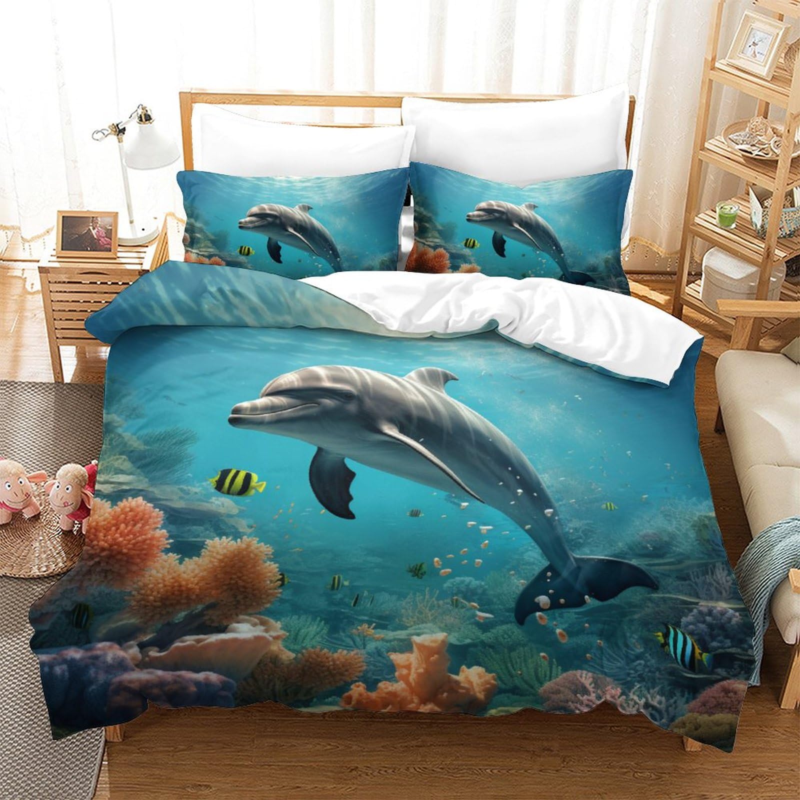 Набор Пододеяльников Dolphin Soft Милые Прыгающие Дельфины Комплект Постельного Белья Микрофибра Морские Животные Теплый Чехол для Одеяла с 2 Наволочками Размер Twin King 100*200cm Single
Набор Пододеяльников Dolphin Soft Милые Прыгающие Дельфины Комплект Постельного Белья Микрофибра Морские Животные Теплый Чехол для Одеяла с 2 Наволочками Размер Twin King 100*200cm Single