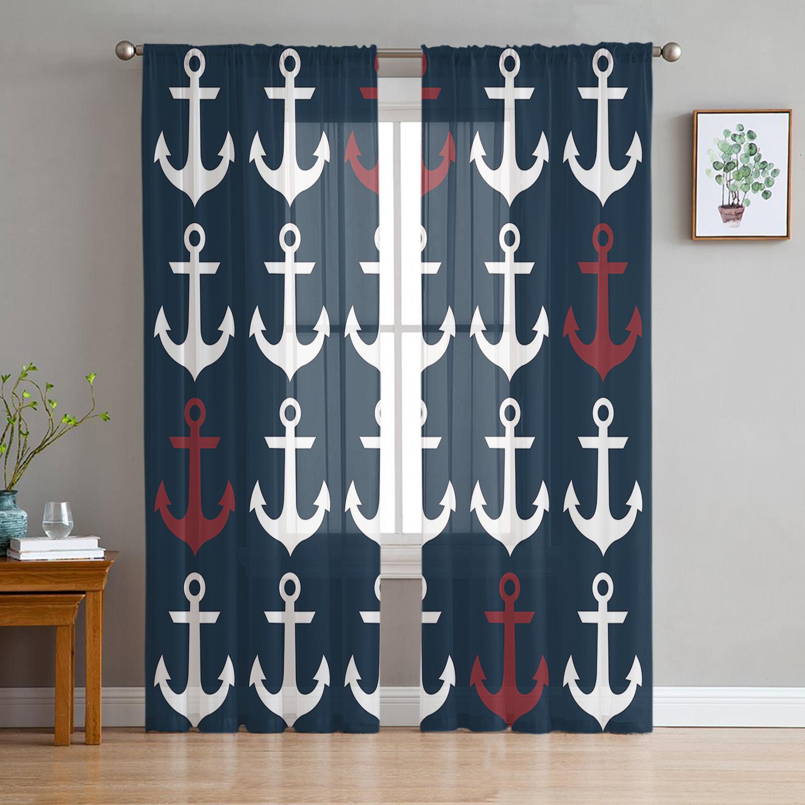 Nautical Ocean Anchor Dark Blue Sheer Curtains for Living Room Decoration Window Curtains Kitchen Tulle Voile Organza Curtains W135 x H115cm x1
Nautical Ocean Anchor Dark Blue Sheer Curtains for Living Room Decoration Window Curtains Kitchen Tulle Voile Organza Curtains W135 x H115cm x1