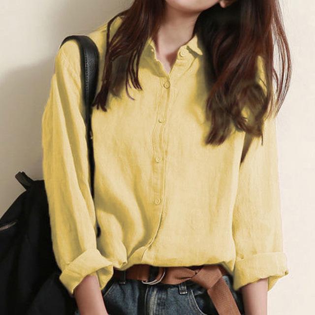 Женская рубашка из хлопка и льна с длинным рукавом - весна/лето 2025 г. Модная, элегантная и дышащая рубашка с пуговицами 2XL жёлтый
Женская рубашка из хлопка и льна с длинным рукавом - весна/лето 2025 г. Модная, элегантная и дышащая рубашка с пуговицами 2XL жёлтый