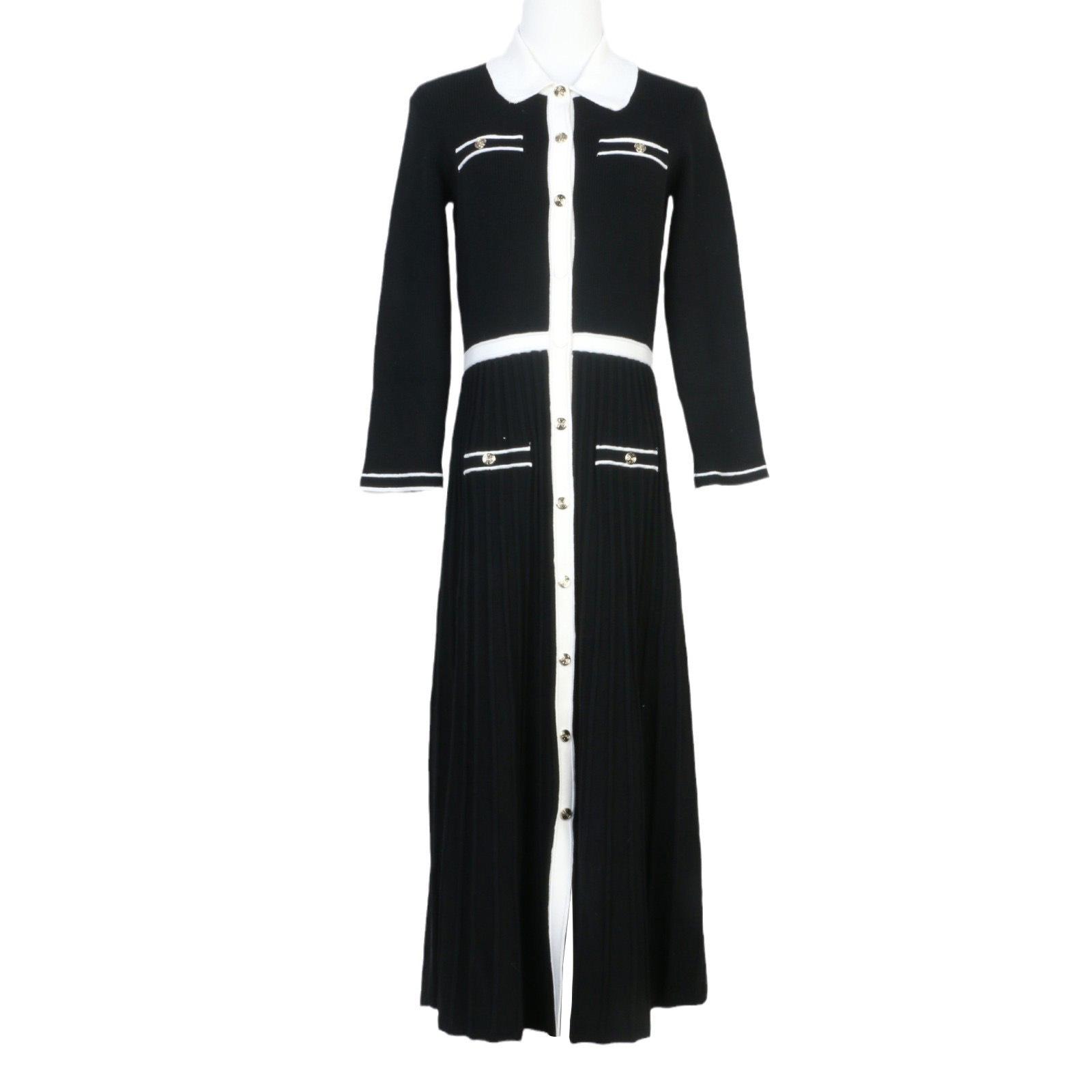 M Family Women s French Long Dress - 2024 Autumn/Winter Black & White Color Block Knit Dress Small
M Family Women s French Long Dress - 2024 Autumn/Winter Black & White Color Block Knit Dress Small