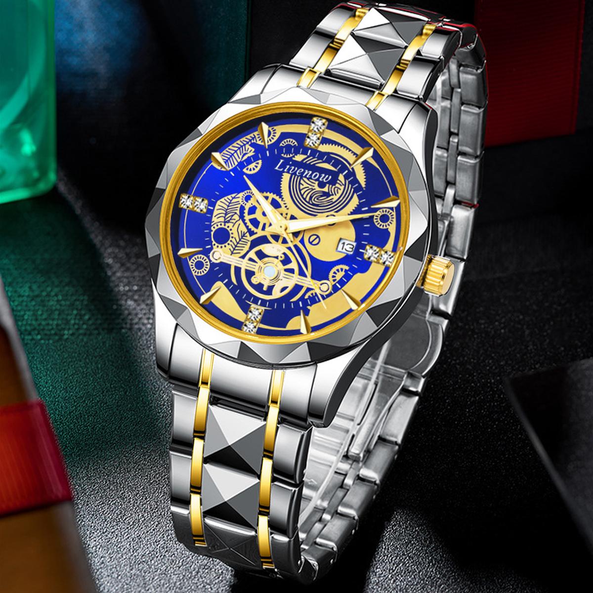 Business Man Watch Chronograph Date Waterproof Luminous Men s Watches Stainless Steel Trendy Quartz Male Wristwatch синій
Business Man Watch Chronograph Date Waterproof Luminous Men s Watches Stainless Steel Trendy Quartz Male Wristwatch синій
