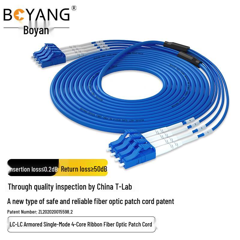 BOYANG Telecom Grade Armored LC-LC Single Mode Fiber Optic Patch Cable 3m
BOYANG Telecom Grade Armored LC-LC Single Mode Fiber Optic Patch Cable 3m