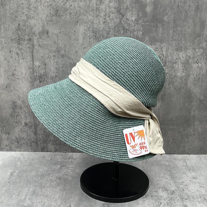 Japanese Elegant Pleated Large Double Bow Thin Straw Bucket Hat Women S Summer Beach Straw Hat Travel Sun Hat M(56-58cm) морська хвиля
Japanese Elegant Pleated Large Double Bow Thin Straw Bucket Hat Women S Summer Beach Straw Hat Travel Sun Hat M(56-58cm) морська хвиля