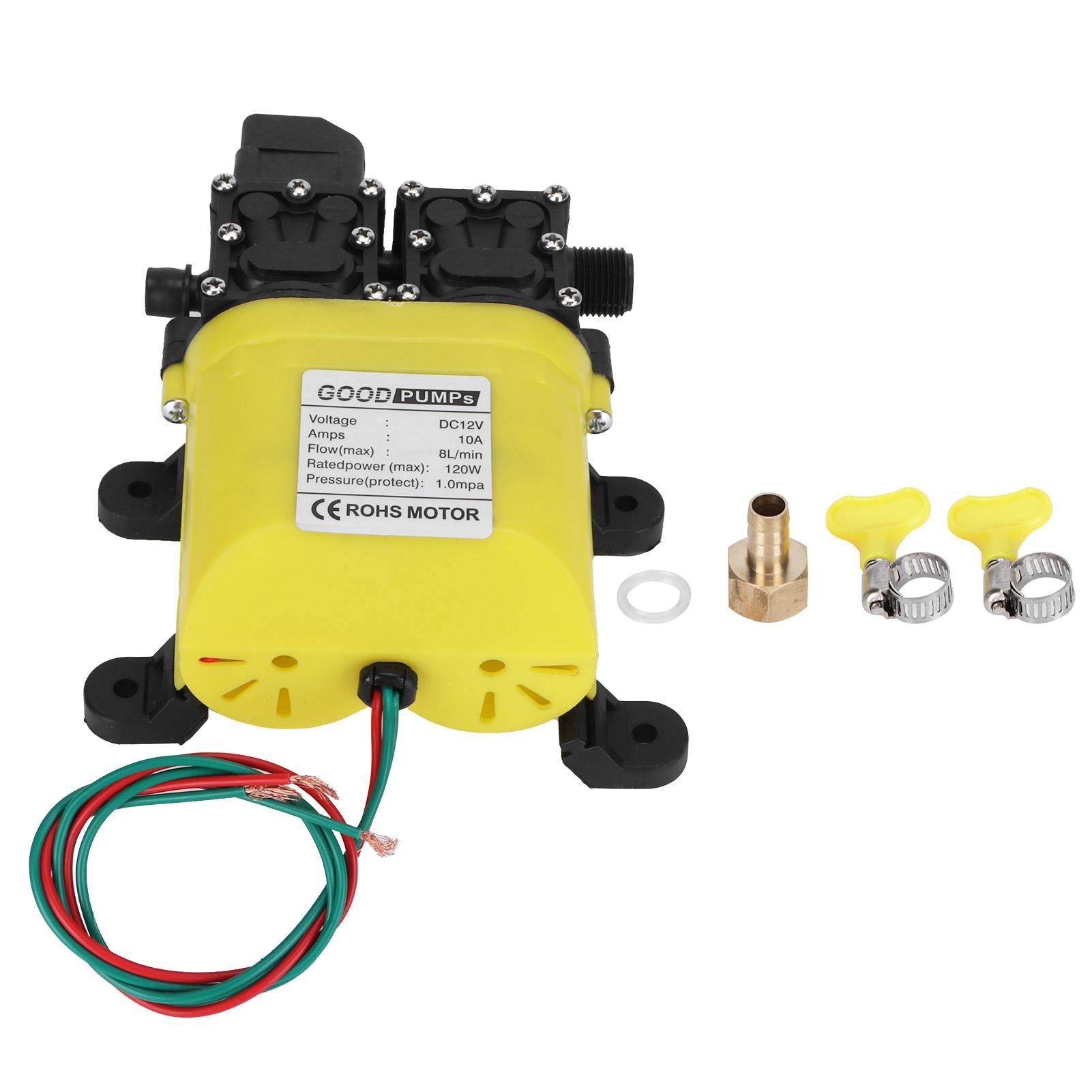 12V 120W 8L Diaphragm High Pressure Pump with Copper Connector Automatic Water Injection Pump
12V 120W 8L Diaphragm High Pressure Pump with Copper Connector Automatic Water Injection Pump