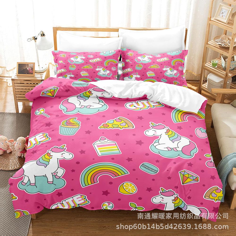 3D Цифровая печать Постельное белье Комплект из четырех предметов Комплект из трех предметов Простыня Одеяло Подушка 135X200 two-piece set