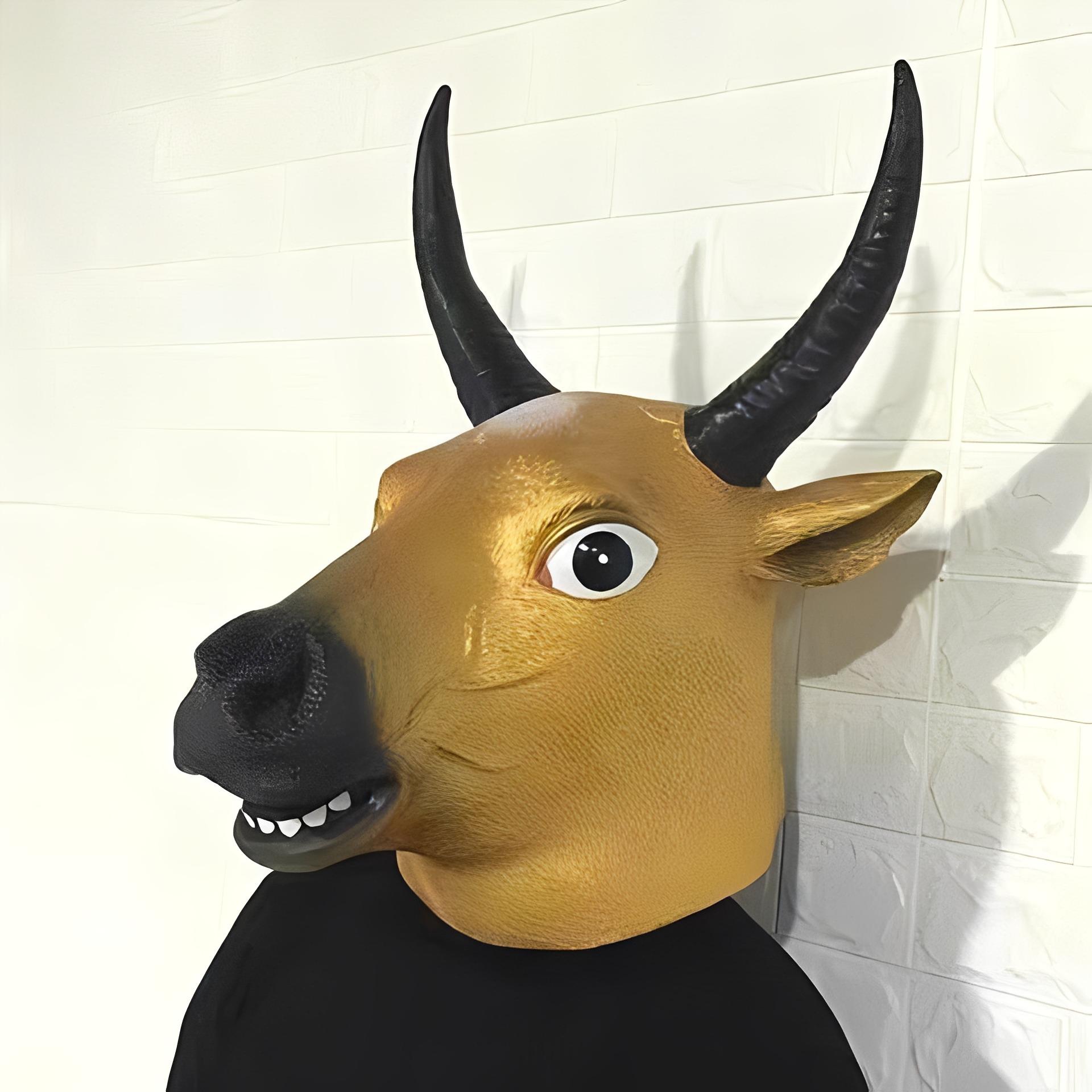 Golden Bull Head Latex Mask One size fits all adults
Golden Bull Head Latex Mask One size fits all adults