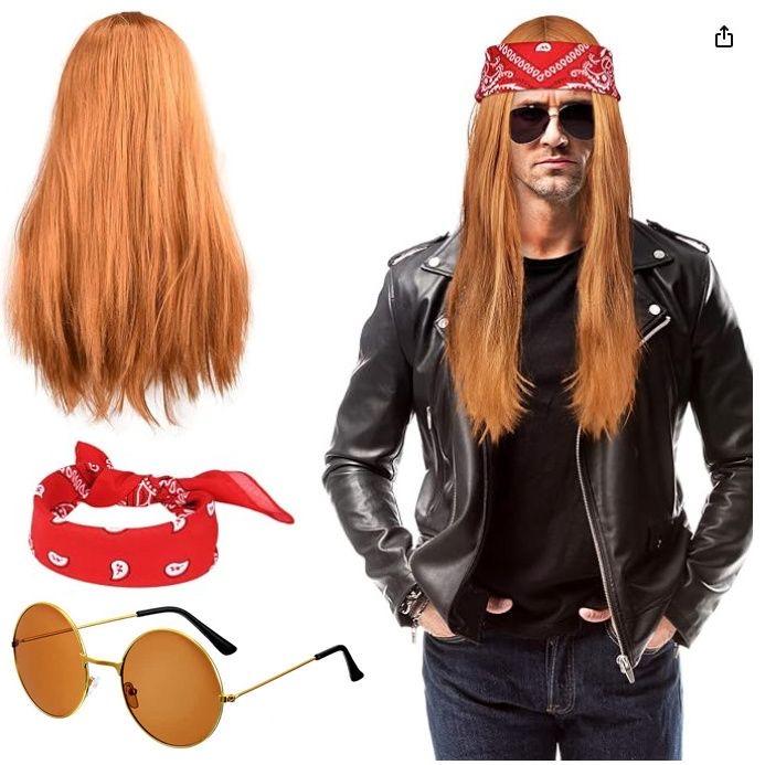 Male and female rock king disco hippie wig carnival party dance party full outfit props Wig+glasses+headscarf коричневий
Male and female rock king disco hippie wig carnival party dance party full outfit props Wig+glasses+headscarf коричневий