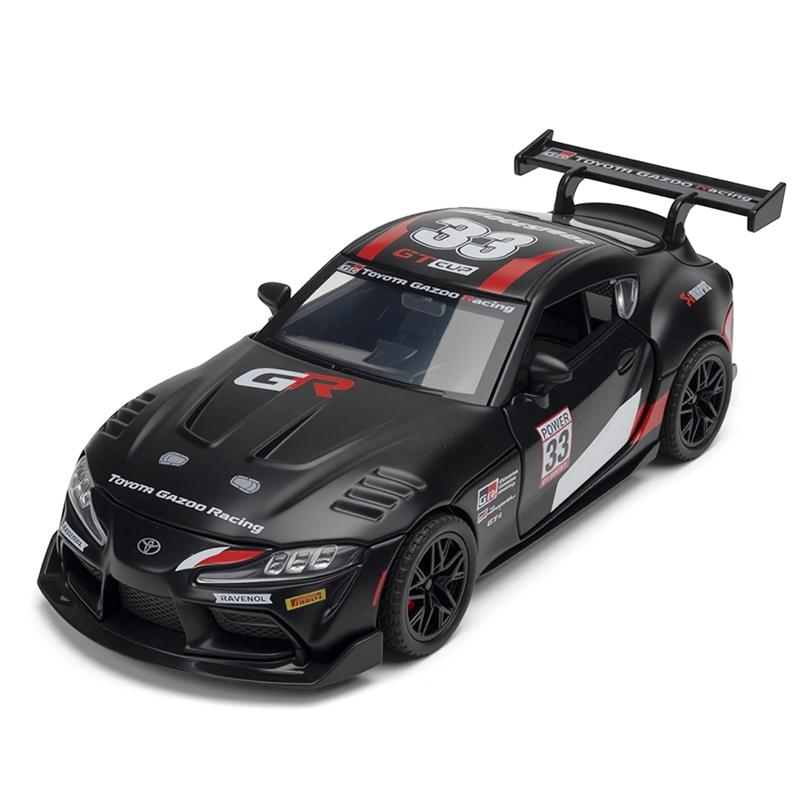 1: 32 simulation Toyota Supra GT4 alloy rally car model with doors that can be opened, sound and light feedback, car ornament чорний
1: 32 simulation Toyota Supra GT4 alloy rally car model with doors that can be opened, sound and light feedback, car ornament чорний