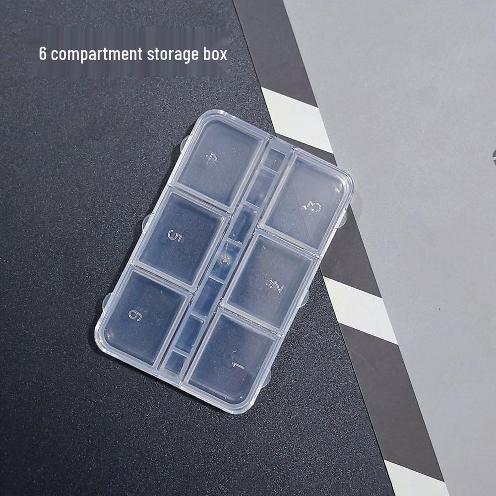 6-Compartment Transparent Storage Box with Removable Lid for Nail Art and Jewelry Accessories
6-Compartment Transparent Storage Box with Removable Lid for Nail Art and Jewelry Accessories
