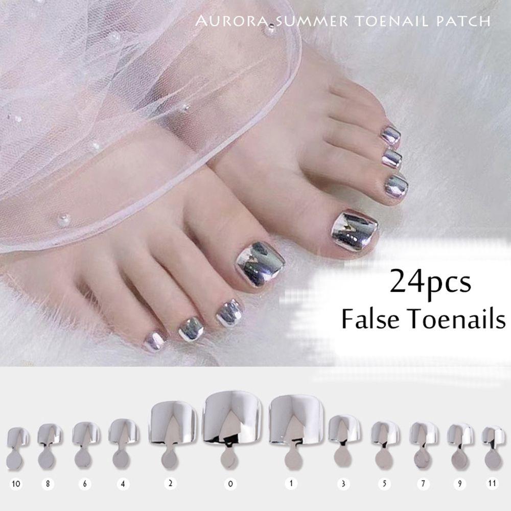 24pcs Detachable Articficial Square Acrylic Girls Aurora Mirror Fake Press On Nails Toe False Nails
24pcs Detachable Articficial Square Acrylic Girls Aurora Mirror Fake Press On Nails Toe False Nails