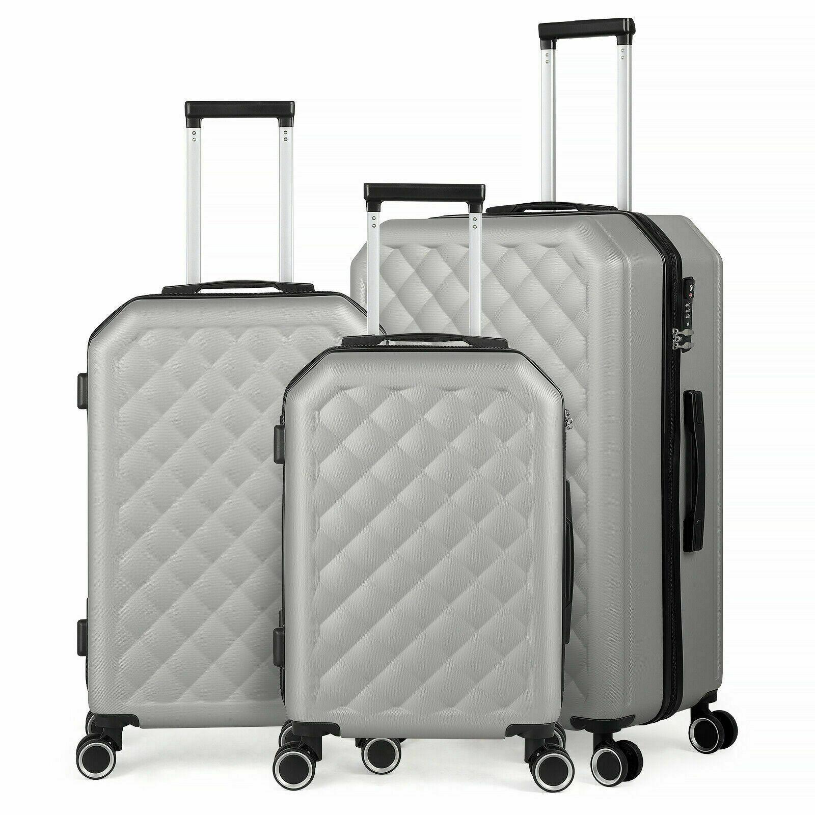 3 Pieces Luggage Set Softside Travel Suitcase with Spinner Wheels, 20+24+28in Lightweight Suitecase Set серебряный
3 Pieces Luggage Set Softside Travel Suitcase with Spinner Wheels, 20+24+28in Lightweight Suitecase Set серебряный