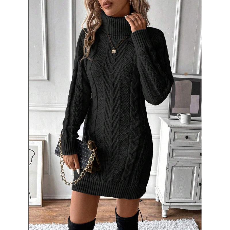 Turtleneck Twist Sweater Dress - High Neck Design for Swift Fashion S
Turtleneck Twist Sweater Dress - High Neck Design for Swift Fashion S
