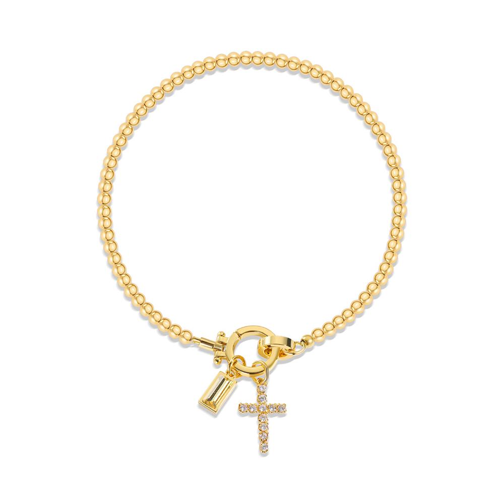 Vintage Christian Jewelry Cross Birthstone Charm Bracelet 18K Gold Plated Beaded Chain Stretch Bracelets for Women Mother Gift
Vintage Christian Jewelry Cross Birthstone Charm Bracelet 18K Gold Plated Beaded Chain Stretch Bracelets for Women Mother Gift