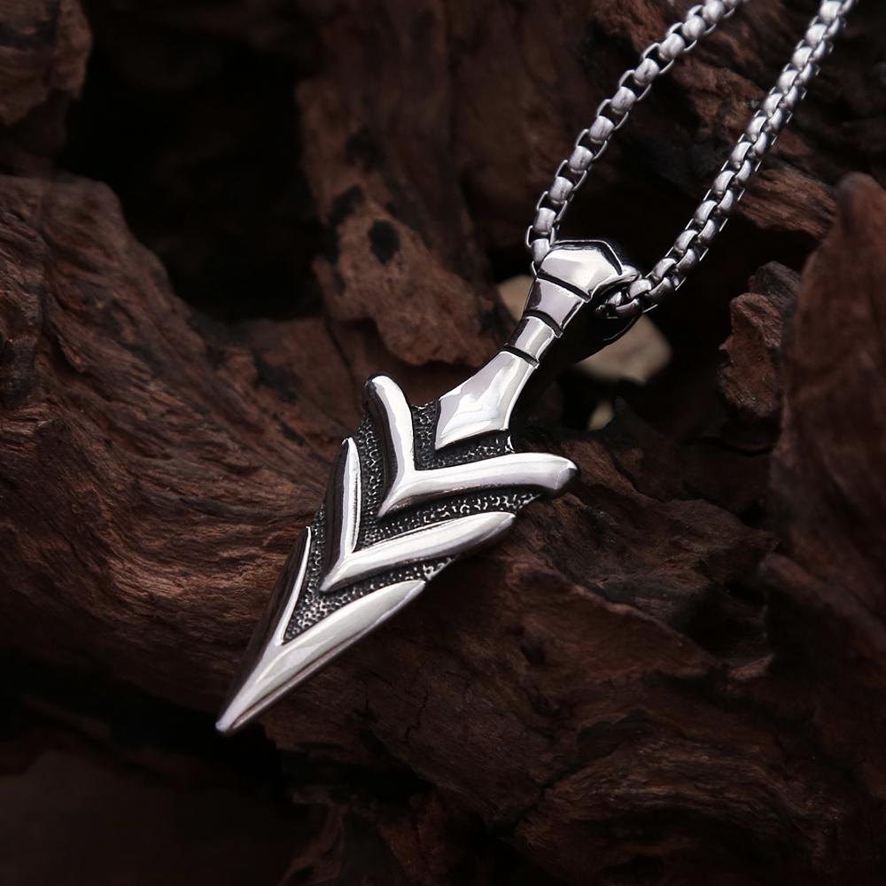 Punk Vintage Stainless Steel Arrow Pendant Necklace Cool Hip Hop Arrowhead Necklace Simple Fashion Amulet Jewelry Gift Wholesale
Punk Vintage Stainless Steel Arrow Pendant Necklace Cool Hip Hop Arrowhead Necklace Simple Fashion Amulet Jewelry Gift Wholesale