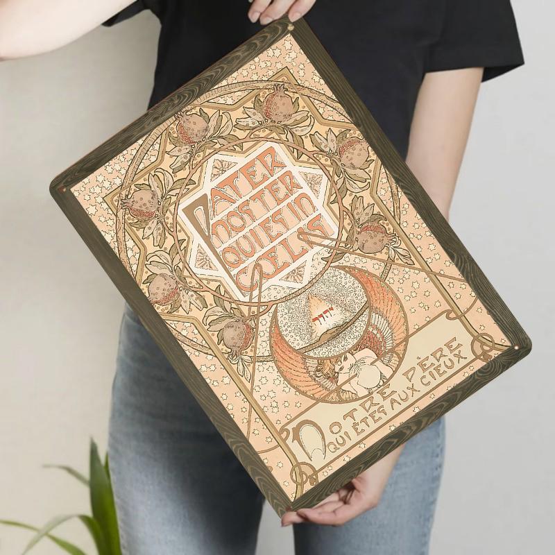 Vintage Religious Art Metal Wall Decor Latin Prayer Pomegranate Pattern Hanging Painting for Living Room 20x30cm(7.8x11.8inch)
Vintage Religious Art Metal Wall Decor Latin Prayer Pomegranate Pattern Hanging Painting for Living Room 20x30cm(7.8x11.8inch)