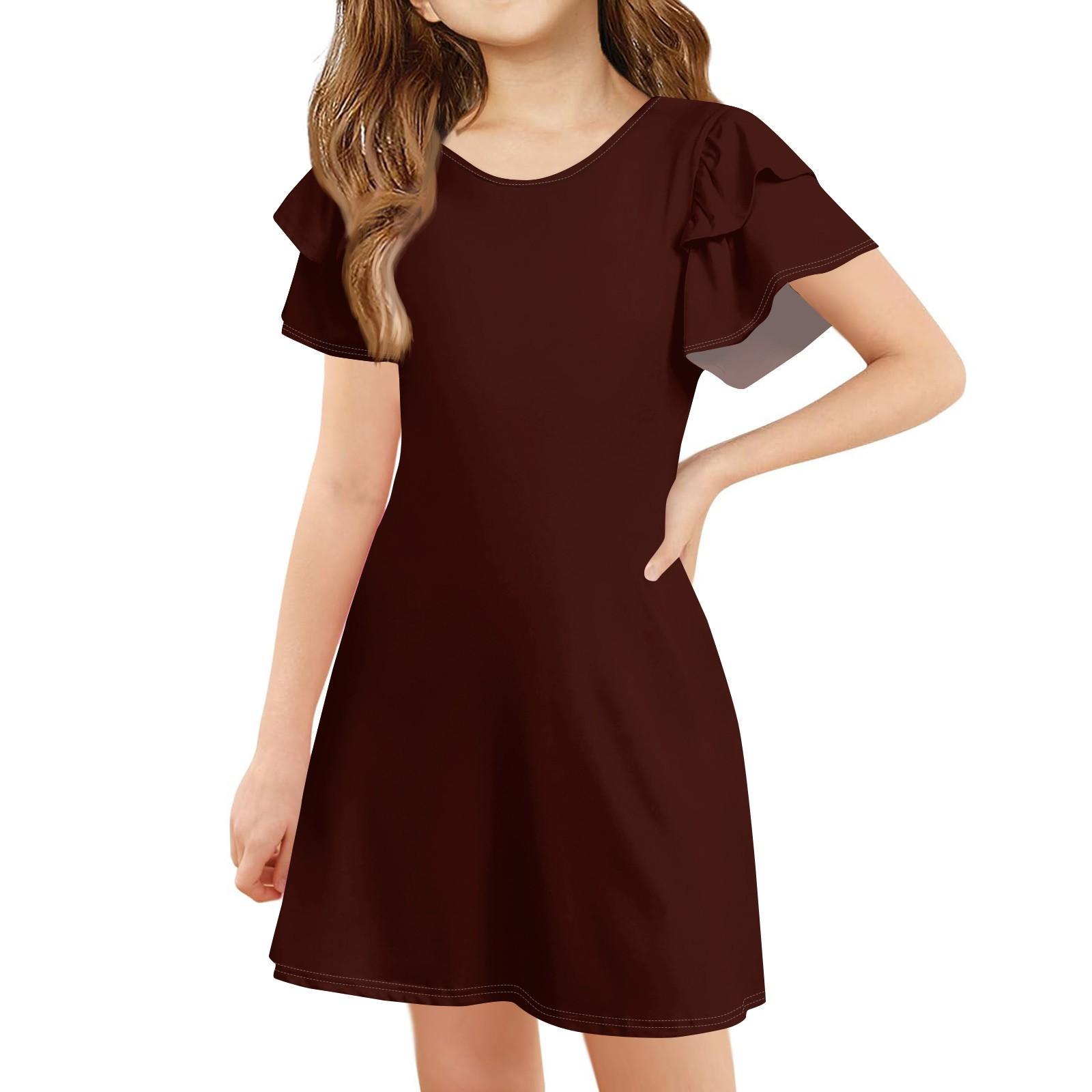 Children s Ruffled Sleeve Dress Girls Summer -neck A-line Casual Cute Dress 150 винний
Children s Ruffled Sleeve Dress Girls Summer -neck A-line Casual Cute Dress 150 винний