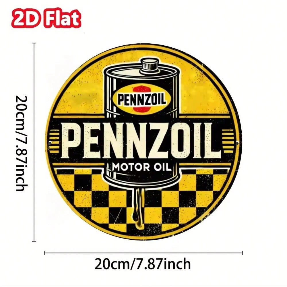 Retro Pennzoil Round Tin Sign, Vintage Garage Wall Art 20x20 різнокольоровий
Retro Pennzoil Round Tin Sign, Vintage Garage Wall Art 20x20 різнокольоровий