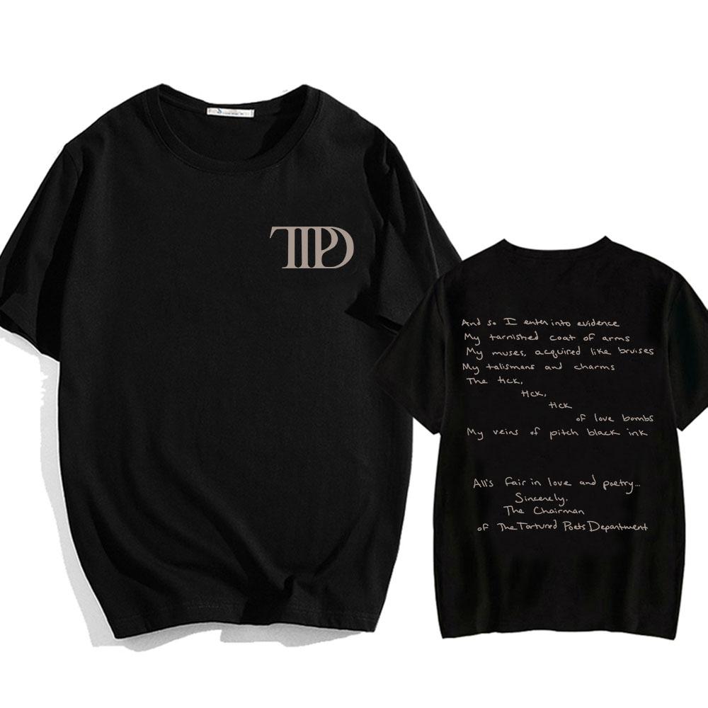 Альбом The Tortured Poets Department TTPD Футболки с коротким рукавом Хлопок Удобная футболка Повседневная летняя мужская женская футболка Футболки XS белый
Альбом The Tortured Poets Department TTPD Футболки с коротким рукавом Хлопок Удобная футболка Повседневная летняя мужская женская футболка Футболки XS белый
