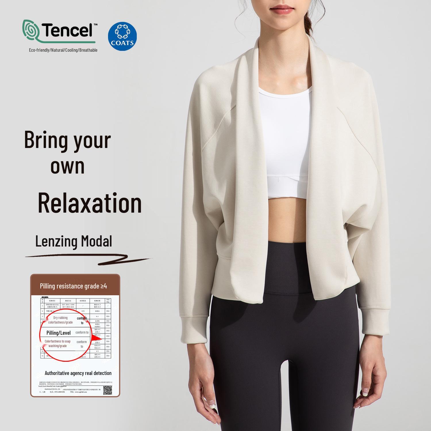 Athena Lulu Sanded Air Layer Modal Loose Long Sleeve Shawl Cardigan for Women - Nude Yoga Top M
Athena Lulu Sanded Air Layer Modal Loose Long Sleeve Shawl Cardigan for Women - Nude Yoga Top M