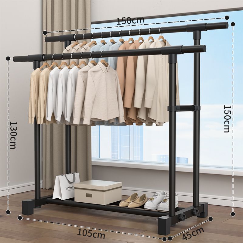 очень толстая двухполюсная мобильная общежитийная вешалка для одежды, очень толстая вешалка, напольная, вертикальная, для дома, спальни, балкона, простая 0.53m x 0.9m белый