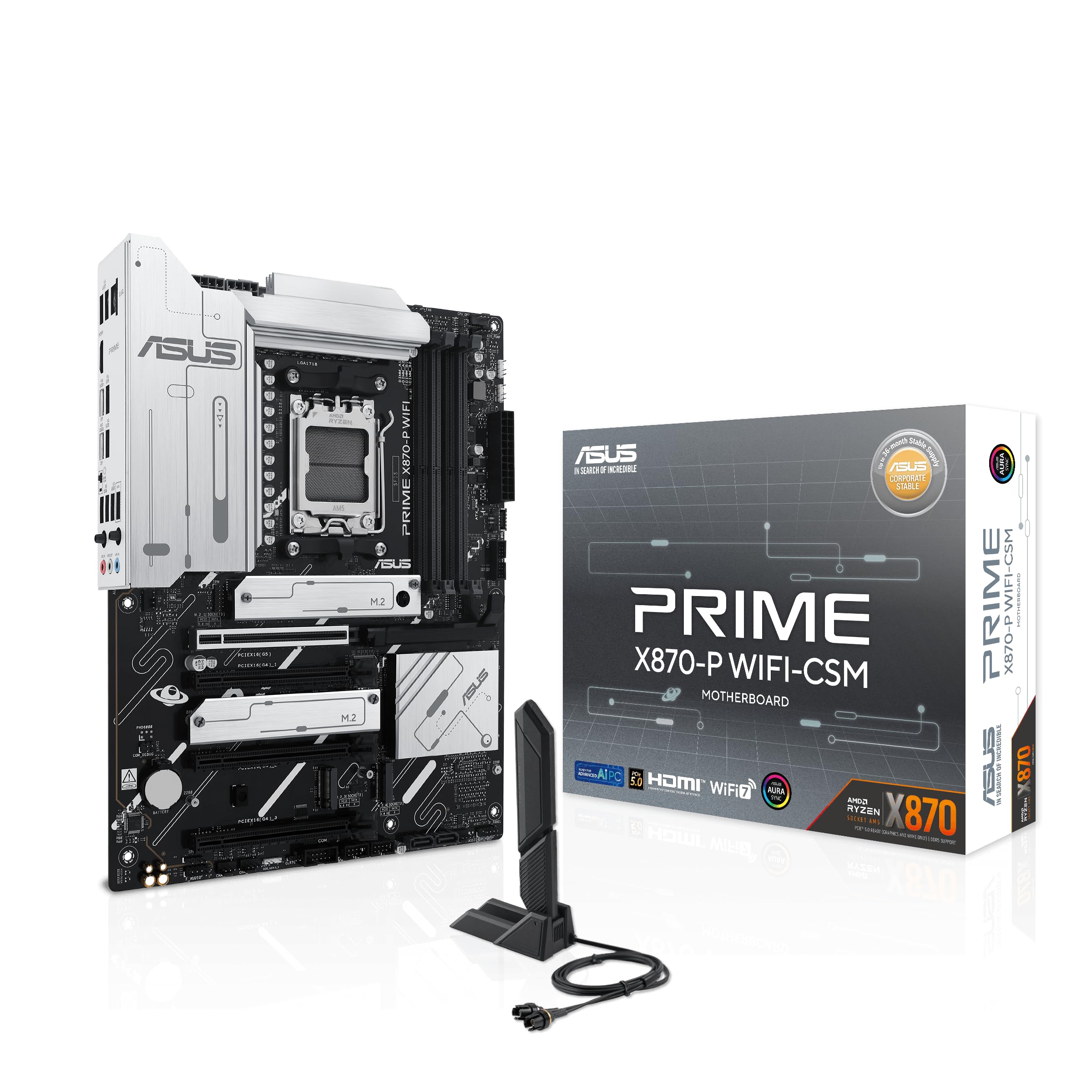ASUS PRIME AMD Ryzen 9000 series AM5 compatible X870 chipset equipped ATX authorized distributor product X870-P WIFI-CSM motherboard/domestic
ASUS PRIME AMD Ryzen 9000 series AM5 compatible X870 chipset equipped ATX authorized distributor product X870-P WIFI-CSM motherboard/domestic