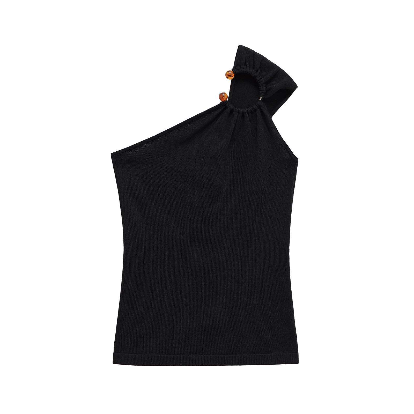 European & American Style Women s Irregular Off-the-Shoulder Strapless Embellished Top M чёрный
European & American Style Women s Irregular Off-the-Shoulder Strapless Embellished Top M чёрный
