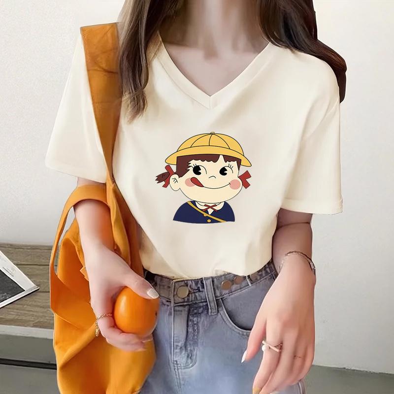 Pure cotton loose t-shirt women s short-sleeved new niche design printed top bottoming shirt S
Pure cotton loose t-shirt women s short-sleeved new niche design printed top bottoming shirt S