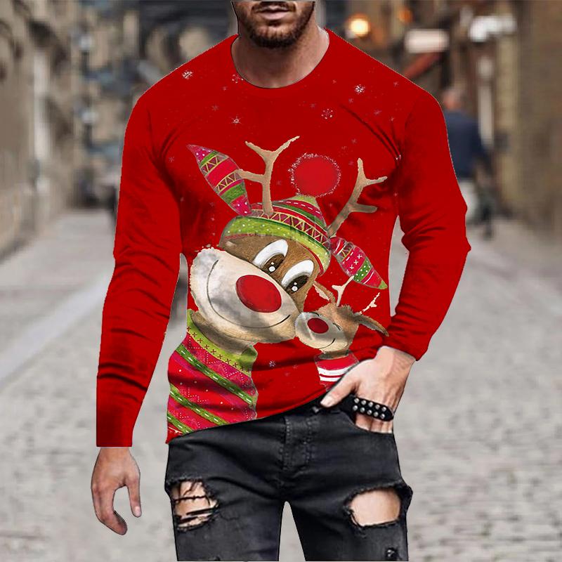 Spring and Autumn Round Neck Santa Claus Deer Pattern 3D Printed Top Fashionable Casual Long Sleeved Men s T-shirts 5XL
Spring and Autumn Round Neck Santa Claus Deer Pattern 3D Printed Top Fashionable Casual Long Sleeved Men s T-shirts 5XL
