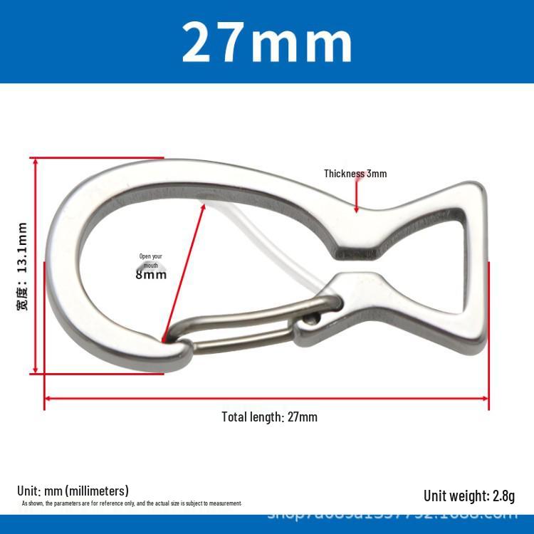 Stainless Steel Spring Snap Hook & Bottle Opener - Fish Shaped, Eagle Beak Outdoor Quick Release Buckle for Mountaineering & Luggage
Stainless Steel Spring Snap Hook & Bottle Opener - Fish Shaped, Eagle Beak Outdoor Quick Release Buckle for Mountaineering & Luggage