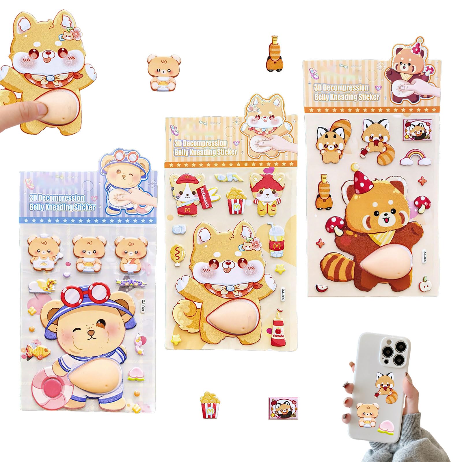 Aninako Puni Puni Seal Animals Belly Stickers 3D Chubby Dog Puffy Mochi Stress Relief Notebook Phone Decoration 3 Pack
Aninako Puni Puni Seal Animals Belly Stickers 3D Chubby Dog Puffy Mochi Stress Relief Notebook Phone Decoration 3 Pack