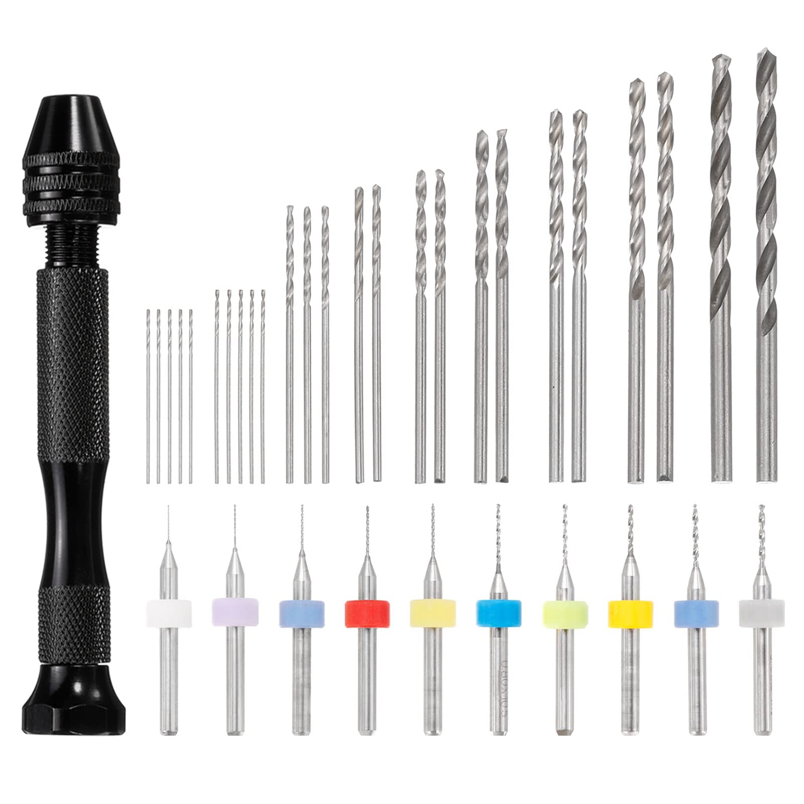uxcell Pin Vise Hand Drill Bit Includes 10 PCB Drill Bits and 25 Micro Twist Drill Precision Pin Vise Rotary Tool for and Plastic 36-Piece Set,
uxcell Pin Vise Hand Drill Bit Includes 10 PCB Drill Bits and 25 Micro Twist Drill Precision Pin Vise Rotary Tool for and Plastic 36-Piece Set,