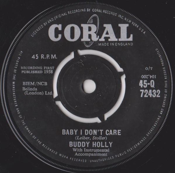 7inch Record BUDDY HOLLY Baby I Dont Care Valley Of Tears 45Q72432 Coral 1961 UK Rock Used
7inch Record BUDDY HOLLY Baby I Dont Care Valley Of Tears 45Q72432 Coral 1961 UK Rock Used