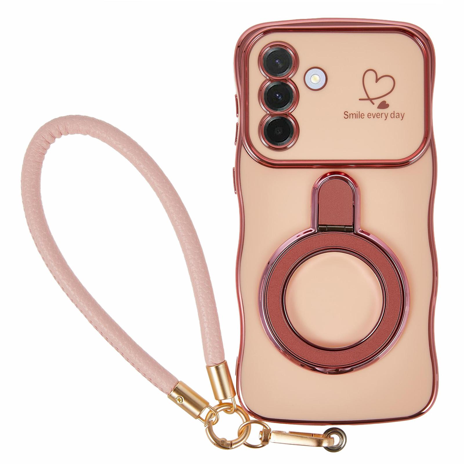 Чохол для Samsung Galaxy A56 5G/A36 5G з підставкою, гальванізованою хвилястою рамкою, принтом Love та задньою кришкою з ТПУ з ремінцем для руки Rose Pink
Чохол для Samsung Galaxy A56 5G/A36 5G з підставкою, гальванізованою хвилястою рамкою, принтом Love та задньою кришкою з ТПУ з ремінцем для руки Rose Pink