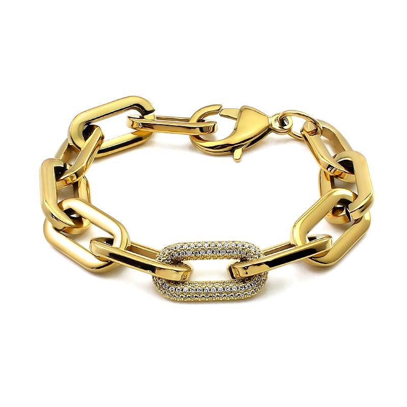Fashion Women Big Chunky Bracelets Chains with Blink Rhinestones Link Gold Silver Color Surgical Stainless Steel Bracelets
Fashion Women Big Chunky Bracelets Chains with Blink Rhinestones Link Gold Silver Color Surgical Stainless Steel Bracelets