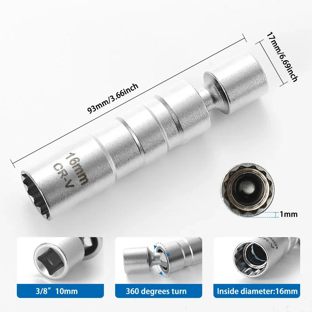 ISGTDRM 14/16mm Magnetic Spark Plug Socket Wrench, 12 Angle Thin Wall 3/8 Drive Sockets Car Repairing Tool
ISGTDRM 14/16mm Magnetic Spark Plug Socket Wrench, 12 Angle Thin Wall 3/8 Drive Sockets Car Repairing Tool
