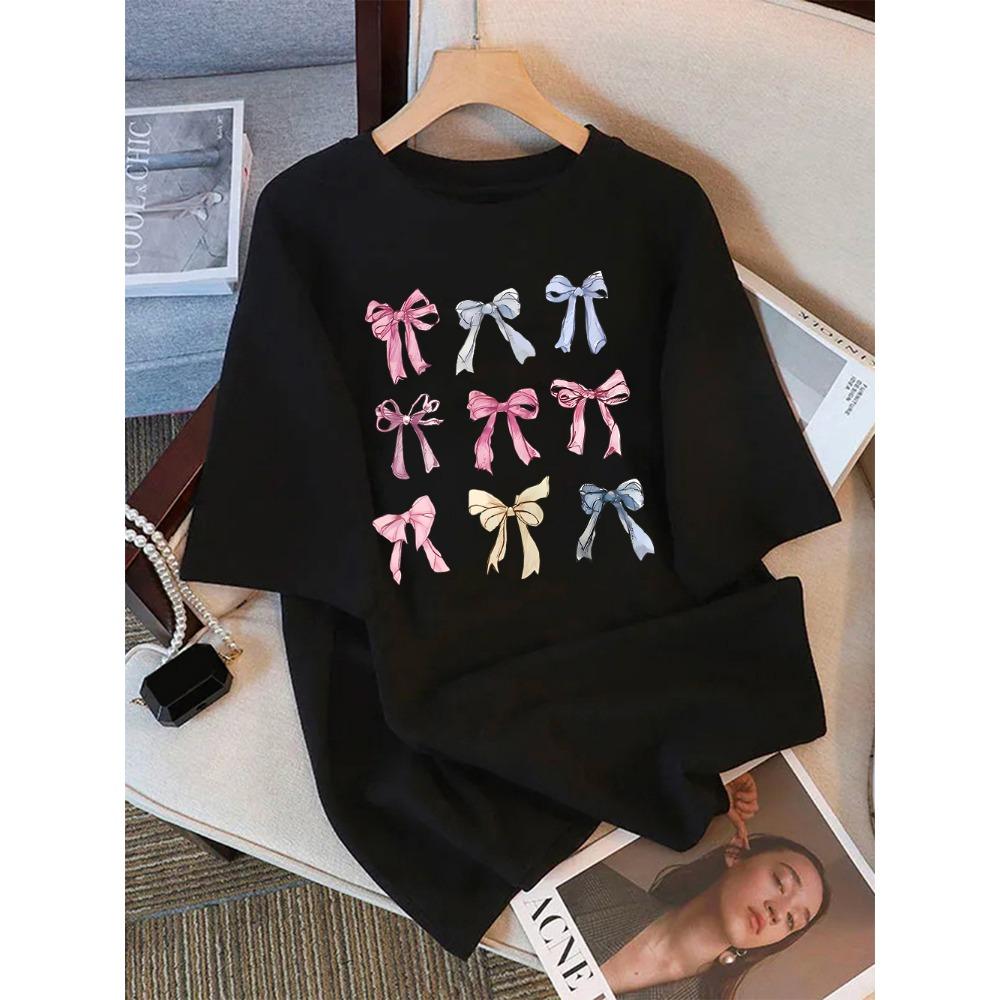 Summer T-Shirts Womens Colorful Bow Tie Printing Sleeve Comfortable Round-Neck Tops Holiday Casual Womans Clothes S
Summer T-Shirts Womens Colorful Bow Tie Printing Sleeve Comfortable Round-Neck Tops Holiday Casual Womans Clothes S