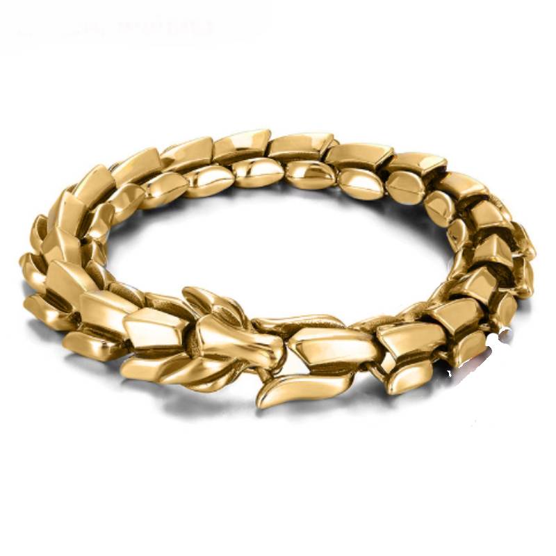 Dragon Head Dragon Scale Dragon Bone Bracelet Hiphop Jewelry For Men Golden,S
Dragon Head Dragon Scale Dragon Bone Bracelet Hiphop Jewelry For Men Golden,S