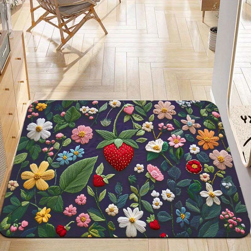 Floral Strawberry Pattern Doormat , Non-Slip, Machine Washable - for Indoor Use for Kitchen, Living Room, Bedroom Decorate 40x60cm
Floral Strawberry Pattern Doormat , Non-Slip, Machine Washable - for Indoor Use for Kitchen, Living Room, Bedroom Decorate 40x60cm