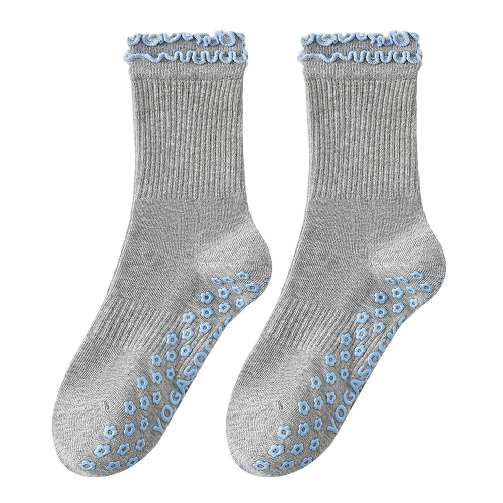 Cotton Pilates Socks for Women Non-Slip Breathable Yoga Socks Double Ruffled Edge Silicone Sole Mid Tube Socks for Yoga Dance One Size серый
Cotton Pilates Socks for Women Non-Slip Breathable Yoga Socks Double Ruffled Edge Silicone Sole Mid Tube Socks for Yoga Dance One Size серый