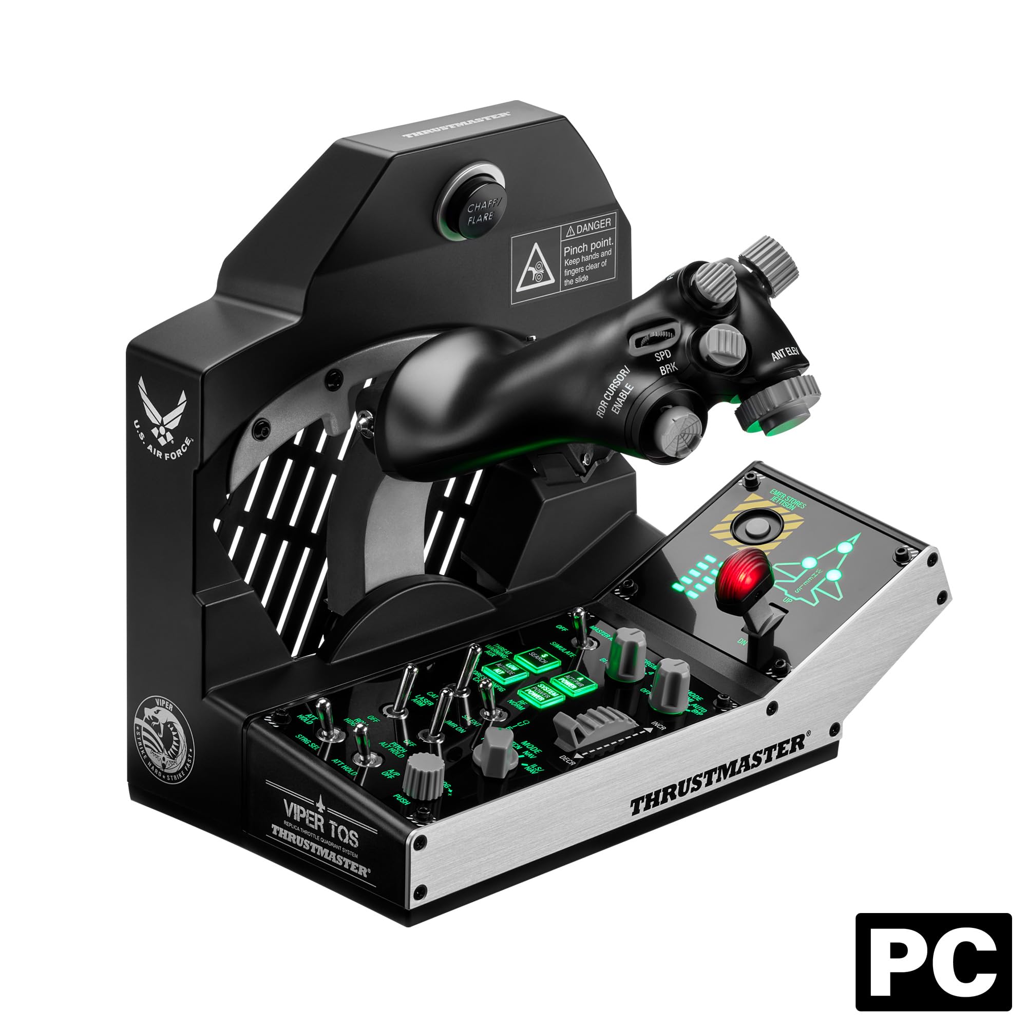 Thrustmaster Viper TQS Mission Pack Flight Simulator Металева дросельна квадрантна система Панель керування В комплекті Високоточний магнітний датчик Використовує ПК
Thrustmaster Viper TQS Mission Pack Flight Simulator Металева дросельна квадрантна система Панель керування В комплекті Високоточний магнітний датчик Використовує ПК