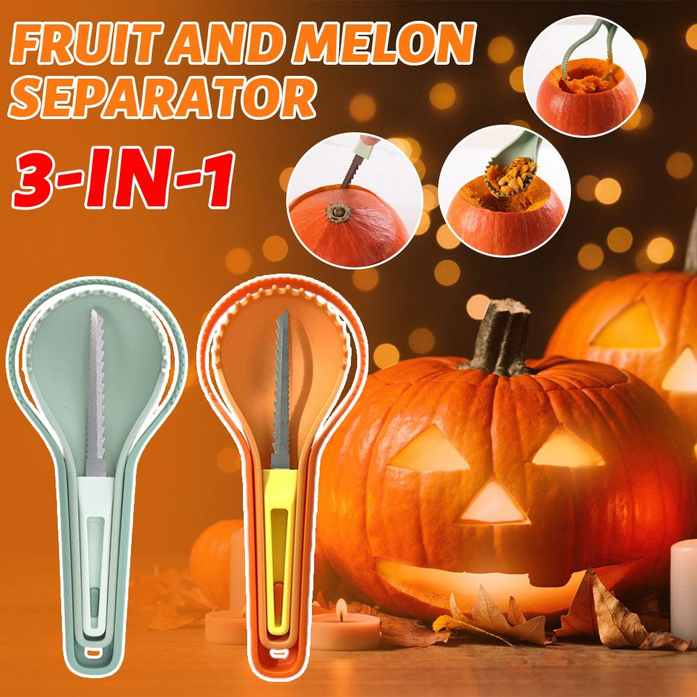 3-in-1 Melon And Fruit Separator Halloween Pumpkin Carving Fruit Kitchen Pulp Knife Household Gadgets Core-cutter Separator B6Y1
3-in-1 Melon And Fruit Separator Halloween Pumpkin Carving Fruit Kitchen Pulp Knife Household Gadgets Core-cutter Separator B6Y1