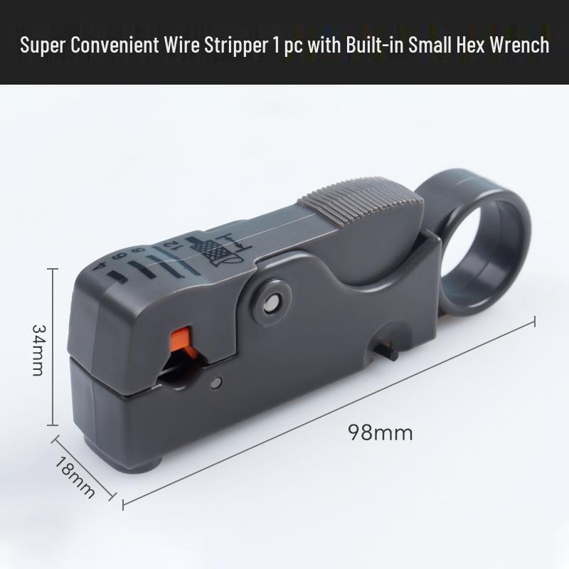 Gray Universal Multi-Function Coaxial Cable Stripper and Peeler
Gray Universal Multi-Function Coaxial Cable Stripper and Peeler