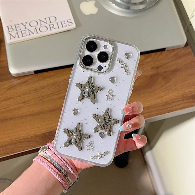 Rhinestone Love Electroplated Five-pointed Star Mobile Phone Case for IPhone17Promax Letters for Apple 16 Silver Foil Transparent For iPhone 7/8/SE 2020
Rhinestone Love Electroplated Five-pointed Star Mobile Phone Case for IPhone17Promax Letters for Apple 16 Silver Foil Transparent For iPhone 7/8/SE 2020