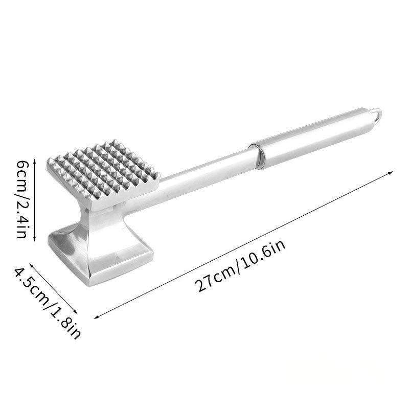 Household Aluminum Alloy Double-sided Meat Hammer, Sausage Stuffer Steak Hammer, Chicken Pork Beef Tenderizer, Kitchen Accessory срібний
Household Aluminum Alloy Double-sided Meat Hammer, Sausage Stuffer Steak Hammer, Chicken Pork Beef Tenderizer, Kitchen Accessory срібний
