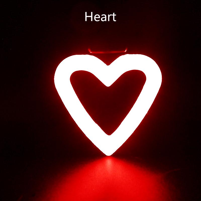 Heart Shape Bike Rear Light IPX64 Waterproof Bicycle Tail Light ultralight fashion Night Warning Flashlight
Heart Shape Bike Rear Light IPX64 Waterproof Bicycle Tail Light ultralight fashion Night Warning Flashlight