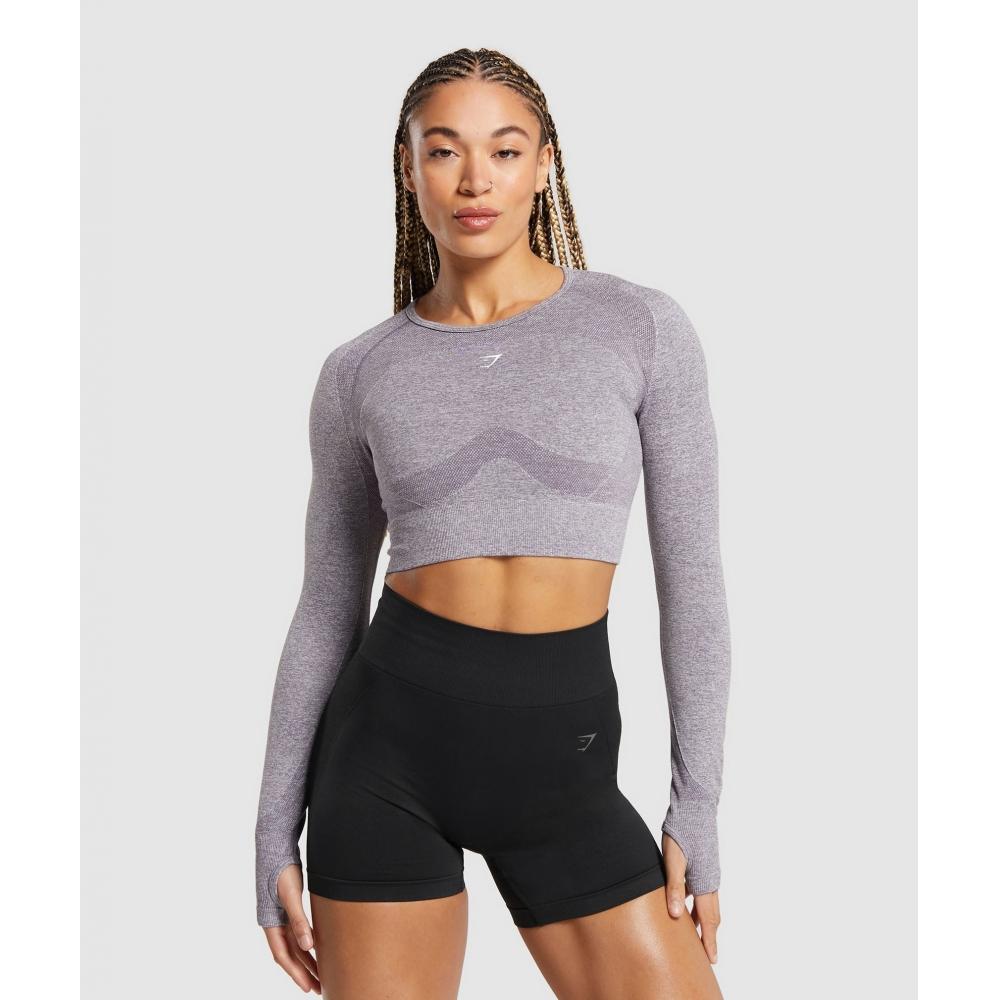 Укороченный топ с длинными рукавами GYMSHARK Flex Фиолетовый Белый B1A3L PBZY XXS 
Укороченный топ с длинными рукавами GYMSHARK Flex Фиолетовый Белый B1A3L PBZY XXS